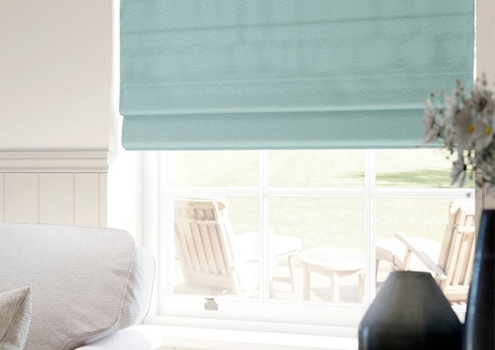 Lucerne Faux Silk, Frosted Blue - Roman Blind - Image 5